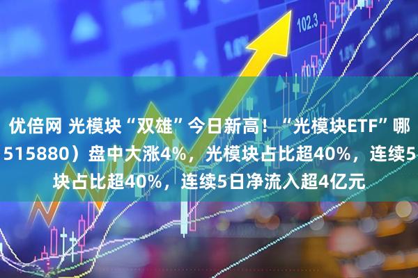 优倍网 光模块“双雄”今日新高！“光模块ETF”哪里找？通信ETF（515880）盘中大涨4%，光模块占比超40%，连续5日净流入超4亿元